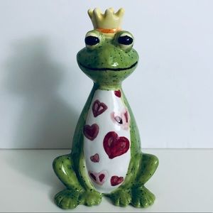 Prince Frog Ceramic Figurine Novelty Coin Bank